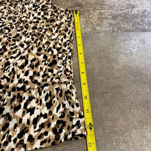 banana republic cheetah print back tie keyhole sleeveless shirt size small - Picture 5 of 5